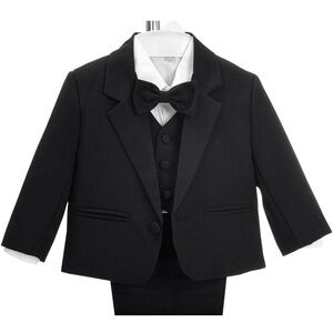 Black Formal Boys' Tuxedo Matching Set with Bow Tie